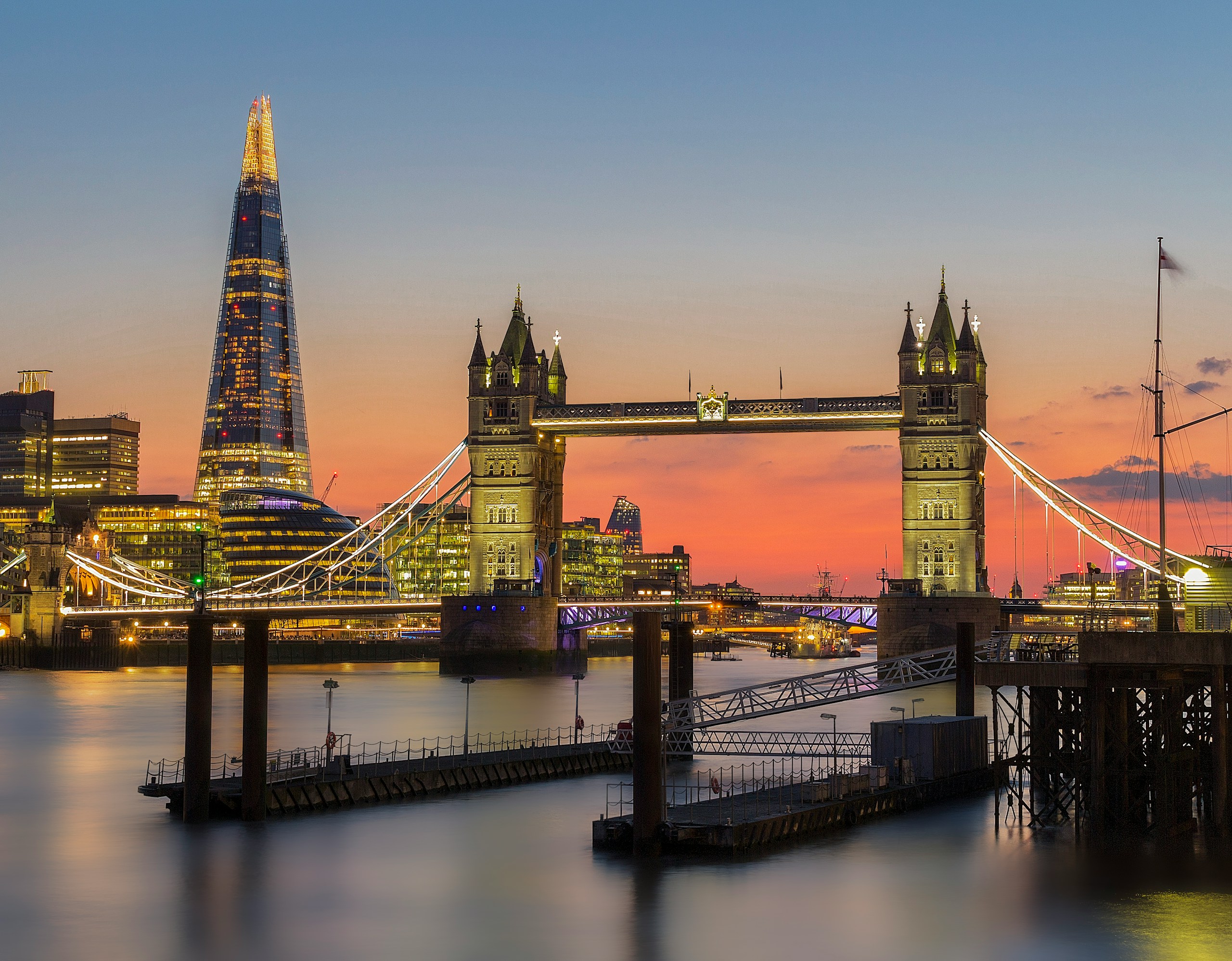 London skyline beside the River Thames