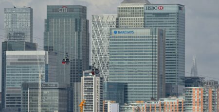 Canary Wharf financial district in London