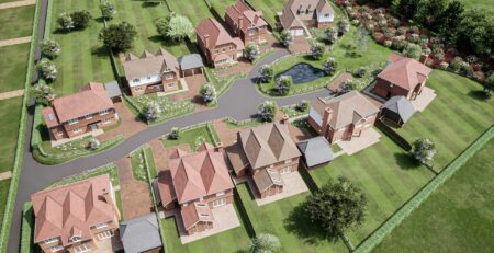 New-build homes on a residential development in England